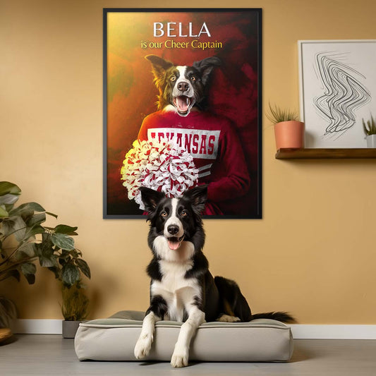 Arkansas - Cheerleader Pet Portrait