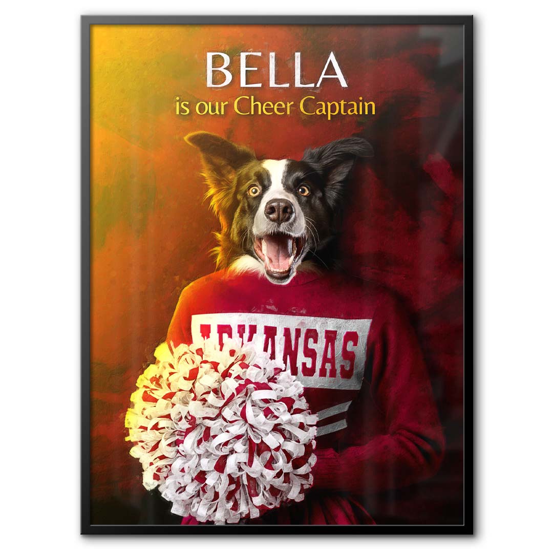 Arkansas - Cheerleader Pet Portrait