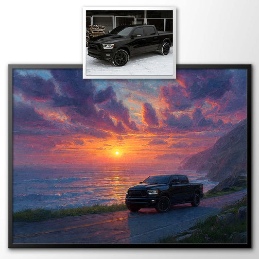 Ocean Sunset - Custom Car Portrait
