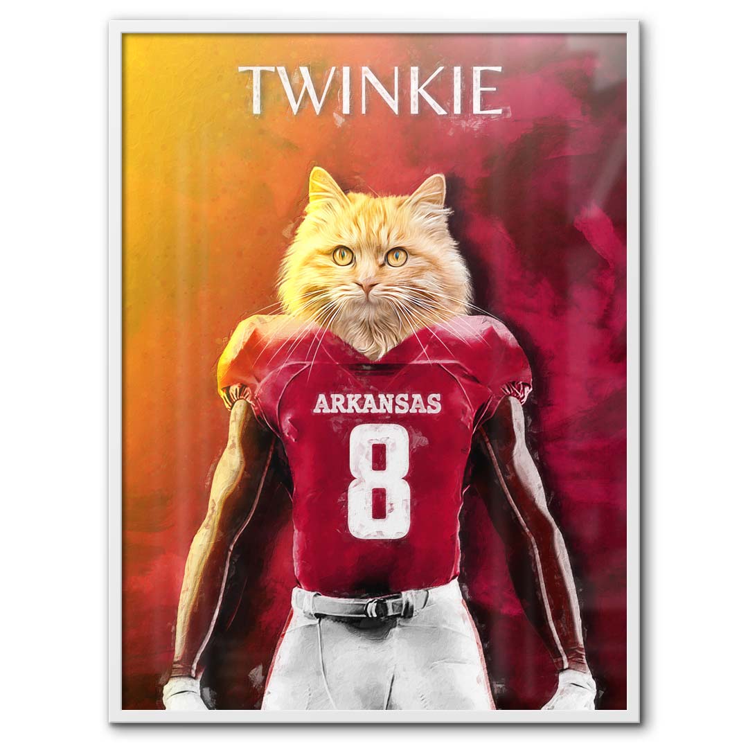 Arkansas Razorback Cat Arkansas - Football Pet Portrait – Soul Carbon